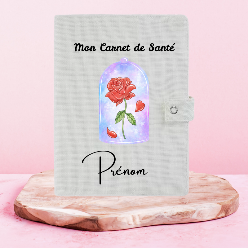 Rose éternelle - Protège Carnet de Santé