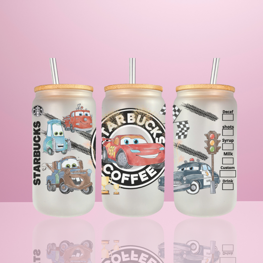 Cars Starbucks - Verre givré avec couvercle