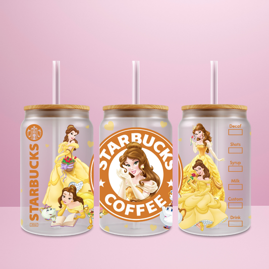 Belle Starbucks - Verre givré avec couvercle