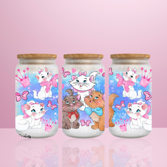 Les Aristochats - Verre givré avec couvercle