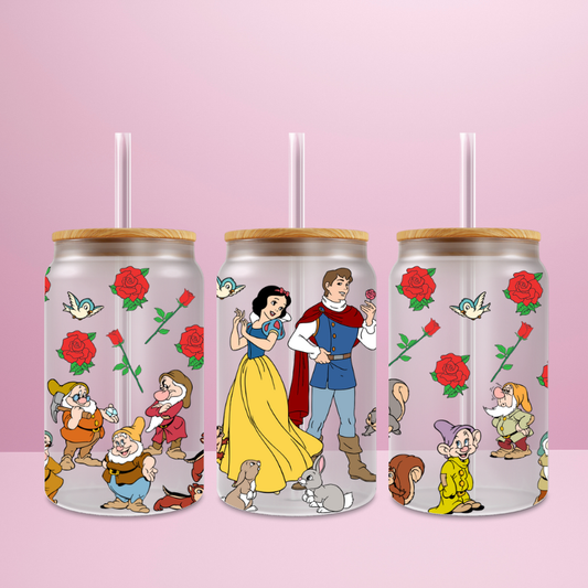 Blanche Neige - Verre givré avec couvercle