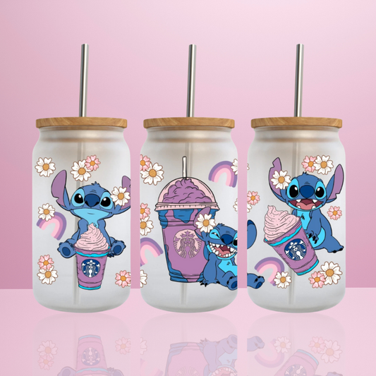Stitch Starbucks Milkshake - Verre givré avec couvercle