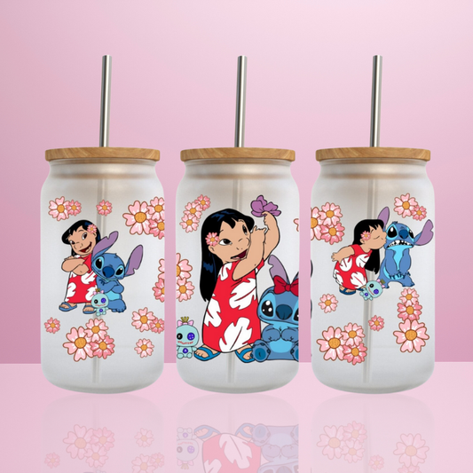 Lilo & Stitch - Verre givré avec couvercle