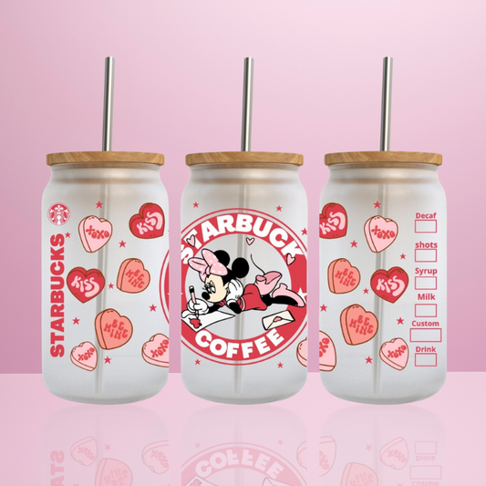 Minnie Love Starbucks - Verre givré avec couvercle