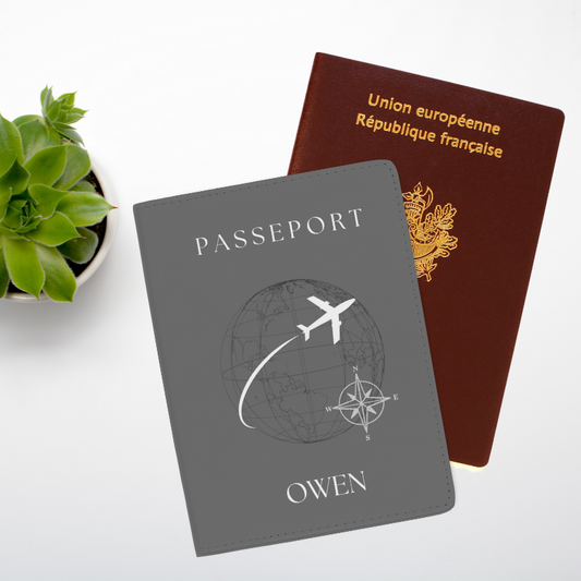 Gris - Protège-passeport